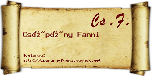 Csépány Fanni névjegykártya