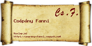 Csépány Fanni névjegykártya